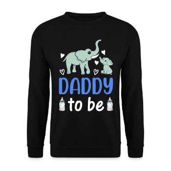 New Daddy Paternity New Dad - Elephant Daddy To Be - Unisex Sweatshirt - black - Front - Alina (178cm) & Michal (187cm)