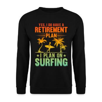 Plan de retraite de surf nautique de surf de vagues Eau S - Sweat-shirt Unisexe - noir - Devant - Alina (178cm) & Michal (187cm)