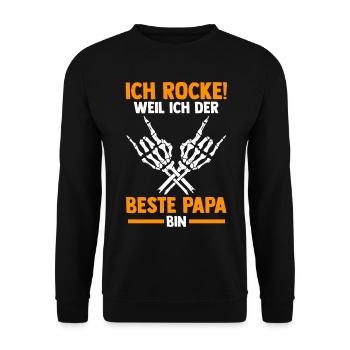 Vater Papi Rocker Papa - Unisex Pullover - Schwarz - Vorne - Alina (178cm) & Michal (187cm)