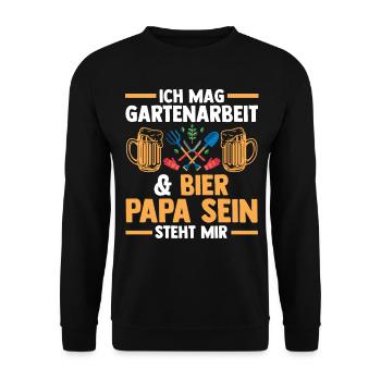 Vater Garten Gartenarbeit Papi Papa - Unisex Pullover - Schwarz - Vorne - Alina (178cm) & Michal (187cm)