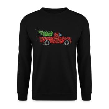 Christmas tree Christmas tree car Christmas time - Unisex Sweatshirt - black - Front - Alina (178cm) & Michal (187cm)