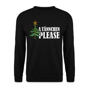 Ä Tännchen please Weihnachtsbaum Weihnachten Xmas - Unisex Pullover - Schwarz - Vorne - Alina (178cm) & Michal (187cm)