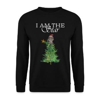 Chats Catmas Arbre de Noël Arbre de Noël Star - Sweat-shirt Unisexe - noir - Devant - Alina (178cm) & Michal (187cm)