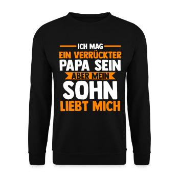 Vater Papi Papa - Unisex Pullover - Schwarz - Vorne - Alina (178cm) & Michal (187cm)
