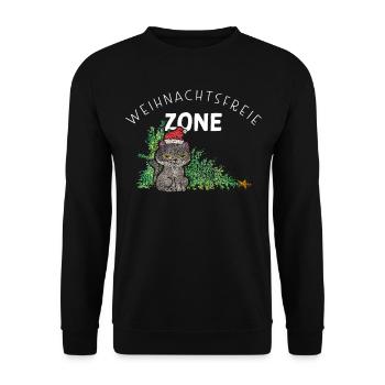 Anti Noël Noël Moufle Arbre de Noël - Sweat-shirt Unisexe - noir - Devant - Alina (178cm) & Michal (187cm)