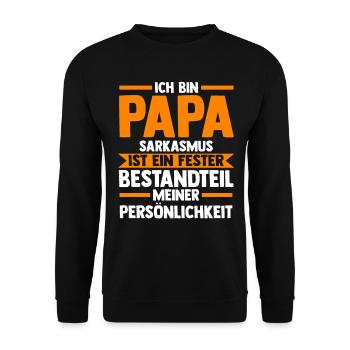 Vater Papi Papa - Unisex Pullover - Schwarz - Vorne - Alina (178cm) & Michal (187cm)