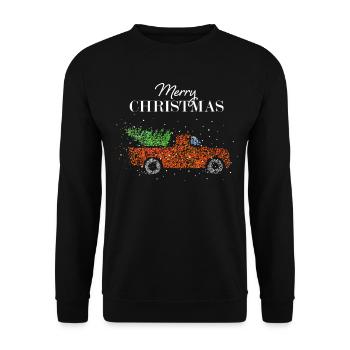 Merry Christmas Christmas Tree Merry Christmas - Unisex Sweatshirt - black - Front - Alina (178cm) & Michal (187cm)