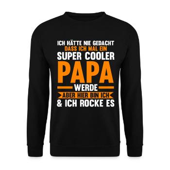 Vater Papi Papa - Unisex Pullover - Schwarz - Vorne - Alina (178cm) & Michal (187cm)