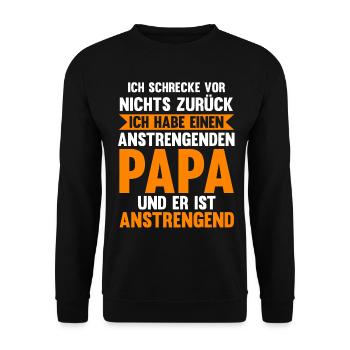 Papa Tochter Sohn - Unisex Pullover - Schwarz - Vorne - Alina (178cm) & Michal (187cm)