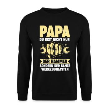 Vater Papi Garage Handwerker Schrauber Papa - Unisex Pullover - Schwarz - Vorne - Alina (178cm) & Michal (187cm)