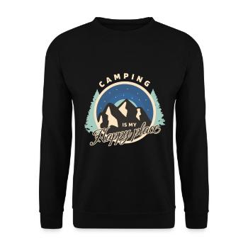 Camping - Le camping est mon endroit heureux - Sweat-shirt Unisexe - noir - Devant - Alina (178cm) & Michal (187cm)
