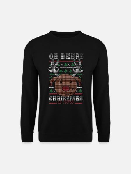 Weihnachten - Oh deer! Christmas is here - Unisex Pullover - Schwarz