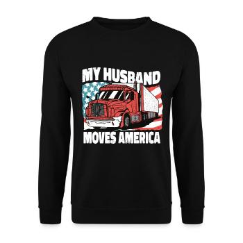 Profession - My Husband moves america - Unisex Sweatshirt - black - Front - Alina (178cm) & Michal (187cm)