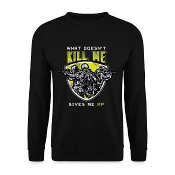Jeux - ce qui ne me tue pas me donne de l’XP - Sweat-shirt Unisexe - noir - Devant - Alina (178cm) & Michal (187cm)