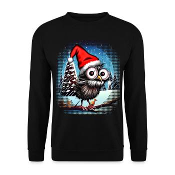 Chouette de Noël Hibou Hibou Cadeau de Noël - Sweat-shirt Unisexe - noir - Devant - Alina (178cm) & Michal (187cm)