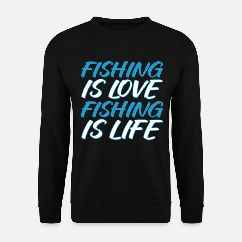 Angeln Angler Fischen - Unisex Pullover - Schwarz