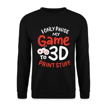 Je mets mon jeu en pause pour imprimer des trucs en 3D - Sweat-shirt Unisexe - noir - Devant - Alina (178cm) & Michal (187cm)