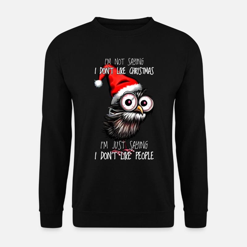 Weihnachtseule Eule Weihnachten Eulen Geschenk - Unisex Pullover - Schwarz