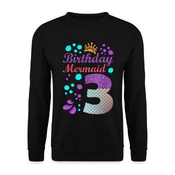 Birthday Mermaid 3 Shell Summer Vibe 3 - Unisex Sweatshirt - black - Front - Alina (178cm) & Michal (187cm)