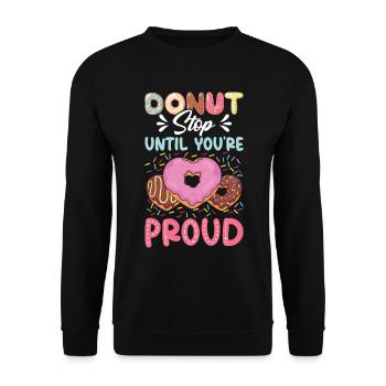 Test Day Donuts Testing Teachers Donut Lover - Unisex Sweatshirt - black - Front - Alina (178cm) & Michal (187cm)