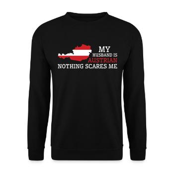 Nothing Scares Me Austrian Husband Austria - Unisex Sweatshirt - black - Front - Alina (178cm) & Michal (187cm)