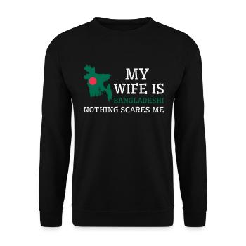 Nothing Scares Me Bangladeshi Wife Bangladesh - Unisex Sweatshirt - black - Front - Alina (178cm) & Michal (187cm)