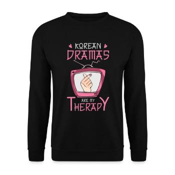 Kdrama Binge Watching Korean Drama Therapy Kpop - Unisex Sweatshirt - black - Front - Alina (178cm) & Michal (187cm)