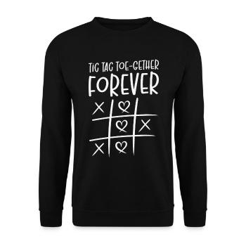 Valentinstag Kinder Familie Tic Tac Toe Spiel - Unisex Pullover - Schwarz - Vorne - Alina (178cm) & Michal (187cm)