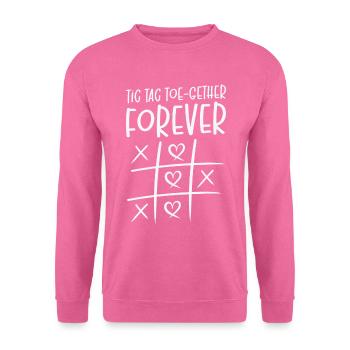 Valentinstag Kinder Familie Tic Tac Toe Spiel - Unisex Pullover - Pink - Vorne