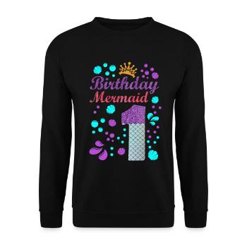 Birthday Mermaid 1 Shell Summer Vibe 1 - Unisex Sweatshirt - black - Front - Alina (178cm) & Michal (187cm)