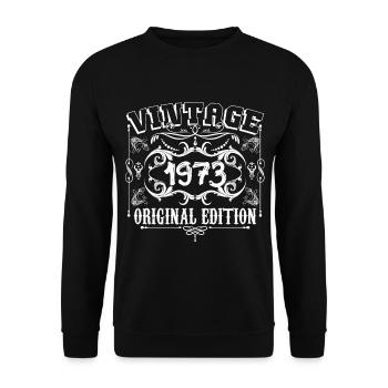 1973| Vintage Original Edition 1973 birthday - Unisex Sweatshirt - black - Front - Alina (178cm) & Michal (187cm)
