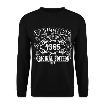 1985 | Vintage Original Edition 1985 birthday - Sweat-shirt Unisexe - noir - Devant - Alina (178cm) & Michal (187cm)
