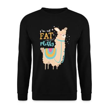 Ich Bin Nicht Fett, Ich Bin Nur Ein Flauschiges - Unisex Pullover - Schwarz - Vorne - Alina (178cm) & Michal (187cm)