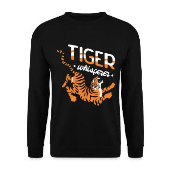 Tiger Whisperer safari Wildlife Animal Zookeeping - Unisex Sweatshirt - black - Front - Alina (178cm) & Michal (187cm)