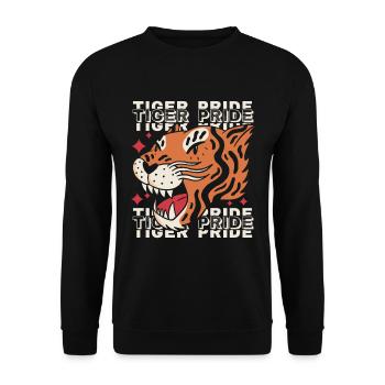 Tiger Pride Safari Wildlife Animal Care - Unisex Sweatshirt - black - Front - Alina (178cm) & Michal (187cm)