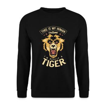 I really am a Tiger Whisperer Wildlife - Unisex Sweatshirt - black - Front - Alina (178cm) & Michal (187cm)