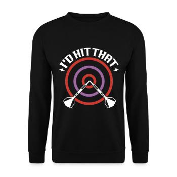 Ich Würde Diesen Dartboard Dart Player Bullseye - Unisex Pullover - Schwarz - Vorne - Alina (178cm) & Michal (187cm)