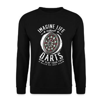 Champion de fléchettes Joueur de fléchettes Bullseye - Sweat-shirt Unisexe - noir - Devant - Alina (178cm) & Michal (187cm)