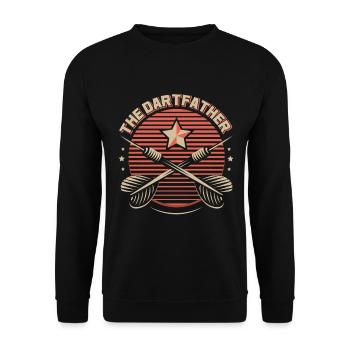 The Dartfather Dartboard Darts Player Best Father - Unisex Sweatshirt - black - Front - Alina (178cm) & Michal (187cm)