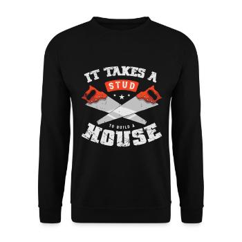 It takes a stud farm to build a house - Unisex Sweatshirt - black - Front - Alina (178cm) & Michal (187cm)