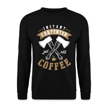 Instant Carpenter ajoute simplement Coffee Lover - Sweat-shirt Unisexe - noir - Devant - Alina (178cm) & Michal (187cm)