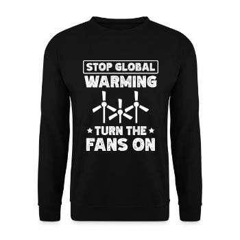 Arrêtez le réchauffement climatique. Faites pivoter le - Sweat-shirt Unisexe - noir - Devant - Alina (178cm) & Michal (187cm)