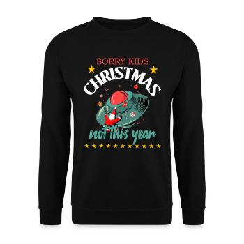 Christmas Santa Claus UFO - Unisex Sweatshirt - black - Front - Alina (178cm) & Michal (187cm)