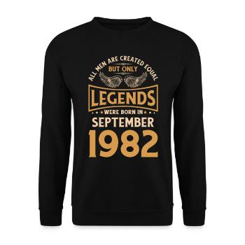 40th birthday The legends were born in September 19 - Unisex Sweatshirt - black - Front - Alina (178cm) & Michal (187cm)