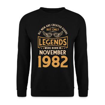 40. Geburtstag Die Legenden wurden im November 198 - Unisex Pullover - Schwarz - Vorne - Alina (178cm) & Michal (187cm)