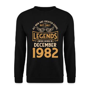 40. Geburtstag Die Legenden wurden im Dezember 198 - Unisex Pullover - Schwarz - Vorne - Alina (178cm) & Michal (187cm)