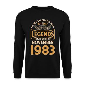 40. Geburtstag Die Legenden wurden im November 198 - Unisex Pullover - Schwarz - Vorne - Alina (178cm) & Michal (187cm)