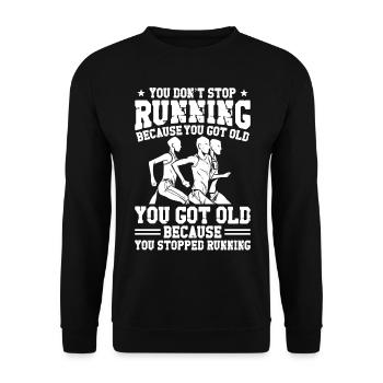 Running Runner Half Marathon - Unisex Pullover - Schwarz - Vorne - Alina (178cm) & Michal (187cm)