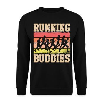 Running Runner Semi-Marathon - Sweat-shirt Unisexe - noir - Devant - Alina (178cm) & Michal (187cm)