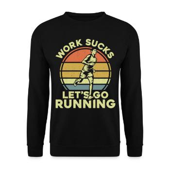 Running Runner Half Marathon - Unisex Pullover - Schwarz - Vorne - Alina (178cm) & Michal (187cm)